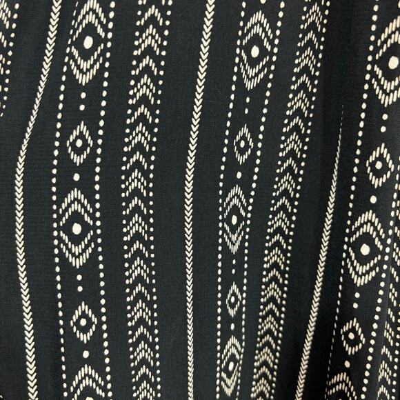 Vision Black Cream Boho Hippie Indie Jumpsuit Romper MEDIUM Casual Sleeveless - Picture 7 of 9